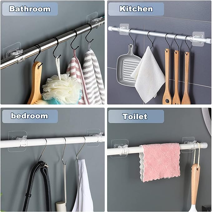 Self Adhesive Curtain Rod Holder (4PCS)