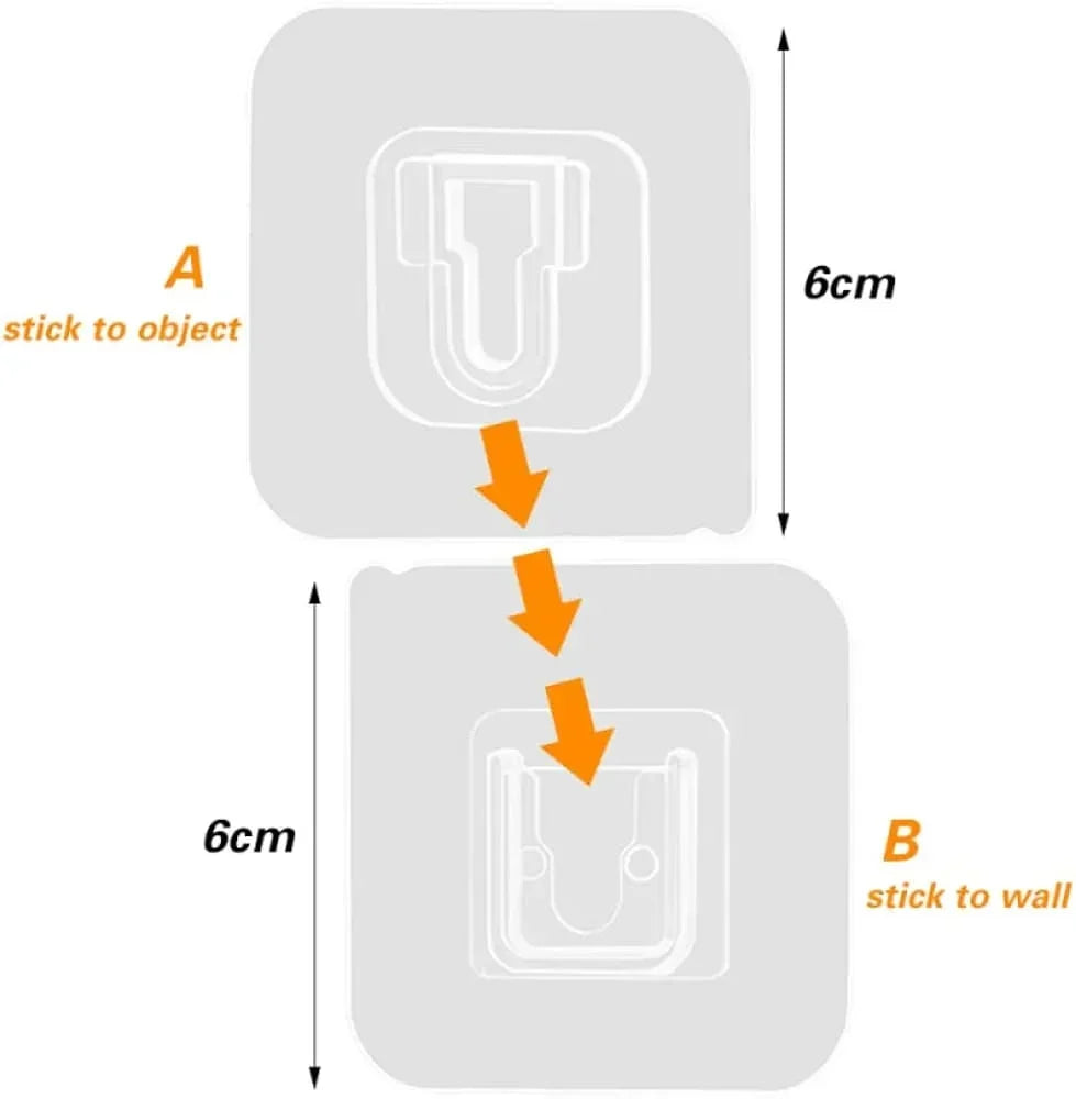 Double-Sided Adhesive Wall Hook (10 Pairs)