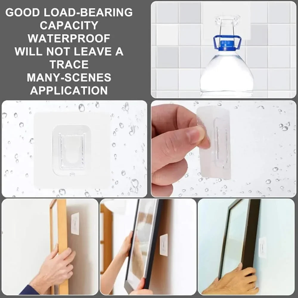 Double-Sided Adhesive Wall Hook (10 Pairs)