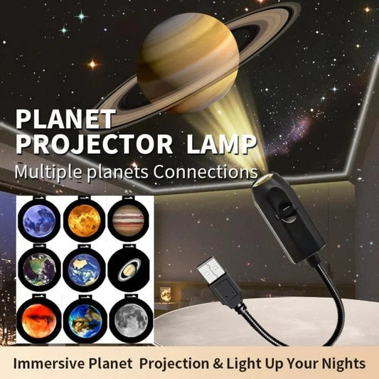USB Planet Projector Lamp – Multi-Pattern Galaxy Night Light
