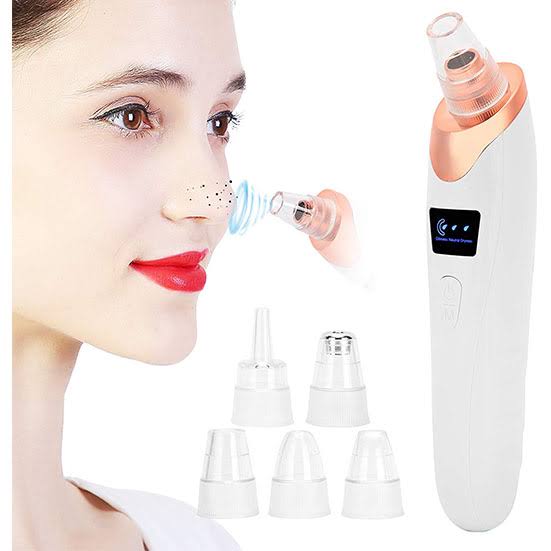 Rechargeable Vacuum Pore Cleaner, 5 In 1 Blackheads Removing Device Electric Derma suction Machine | USB Rechargeable Acne Pimple Pore Cleaner Vacuum tool - Facial Cleanser Device for Nose & Skin Care