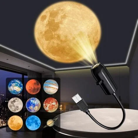 USB Planet Projector Lamp – Multi-Pattern Galaxy Night Light